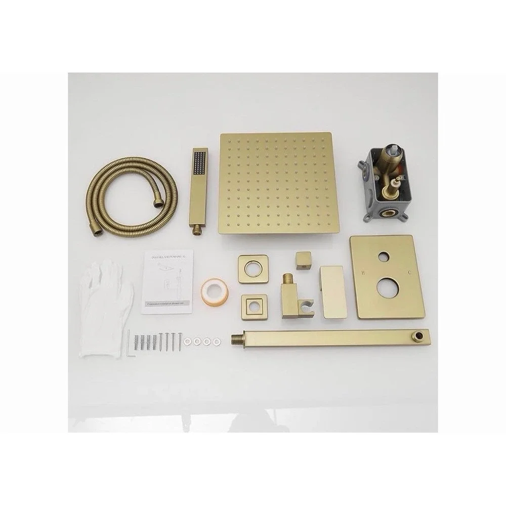 Brushed Gold Shower Faucet Set 10